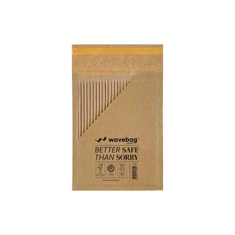 Buste per spedizione imbottite WaveBag CAC70 avana C/0 - 150x207,5 mm - conf. 200 pz